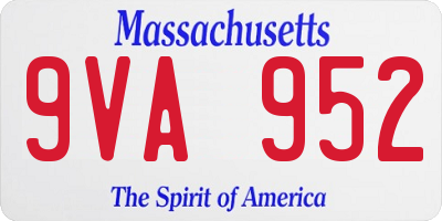 MA license plate 9VA952