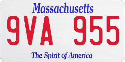 MA license plate 9VA955