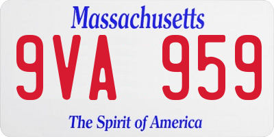 MA license plate 9VA959