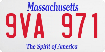 MA license plate 9VA971