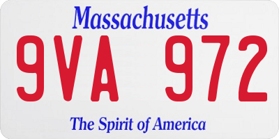 MA license plate 9VA972
