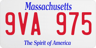 MA license plate 9VA975