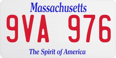 MA license plate 9VA976