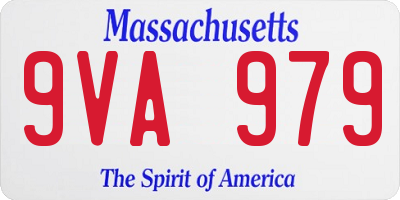 MA license plate 9VA979