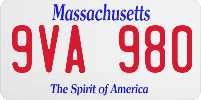 MA license plate 9VA980