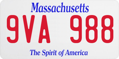 MA license plate 9VA988