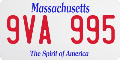 MA license plate 9VA995