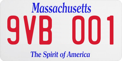 MA license plate 9VB001