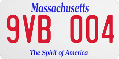 MA license plate 9VB004
