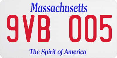 MA license plate 9VB005