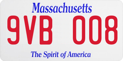 MA license plate 9VB008