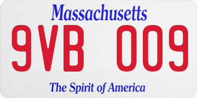 MA license plate 9VB009