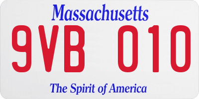 MA license plate 9VB010