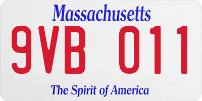 MA license plate 9VB011