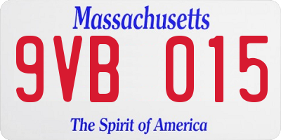 MA license plate 9VB015