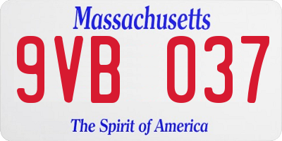 MA license plate 9VB037