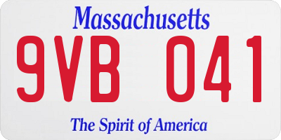 MA license plate 9VB041
