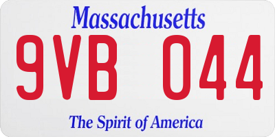 MA license plate 9VB044