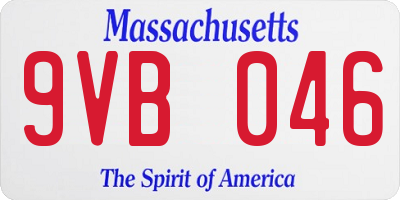 MA license plate 9VB046