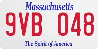 MA license plate 9VB048