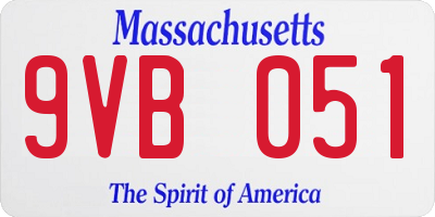 MA license plate 9VB051