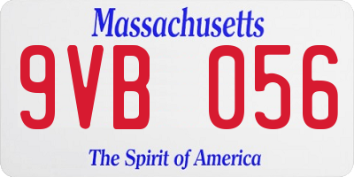 MA license plate 9VB056