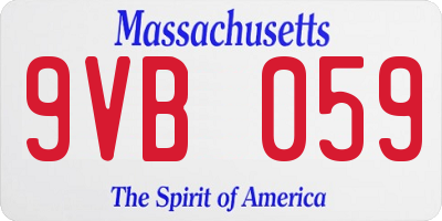 MA license plate 9VB059