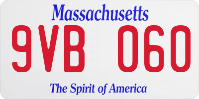 MA license plate 9VB060