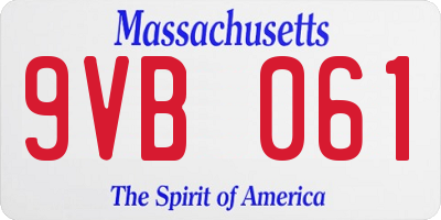 MA license plate 9VB061