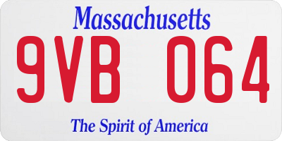 MA license plate 9VB064