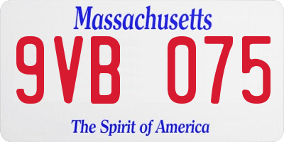 MA license plate 9VB075