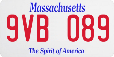 MA license plate 9VB089