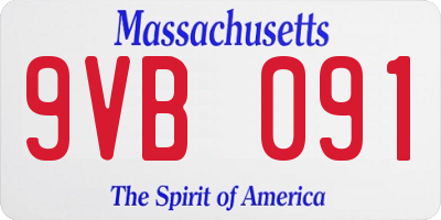 MA license plate 9VB091