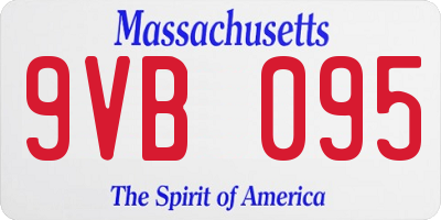 MA license plate 9VB095