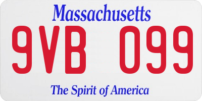 MA license plate 9VB099