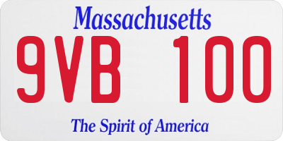 MA license plate 9VB100