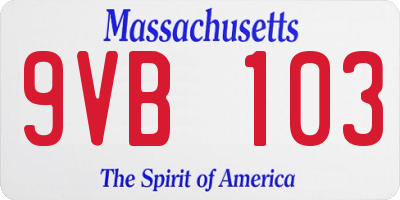 MA license plate 9VB103