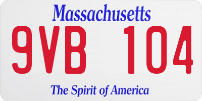 MA license plate 9VB104