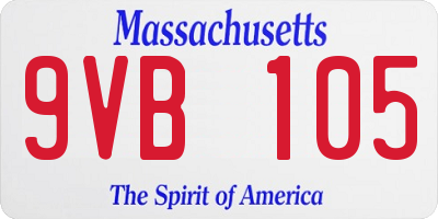 MA license plate 9VB105