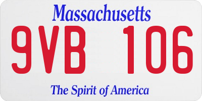 MA license plate 9VB106