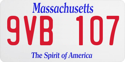 MA license plate 9VB107