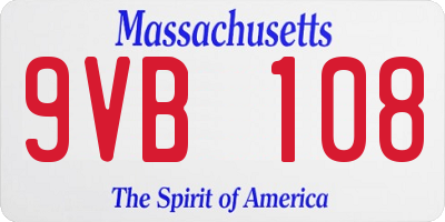 MA license plate 9VB108