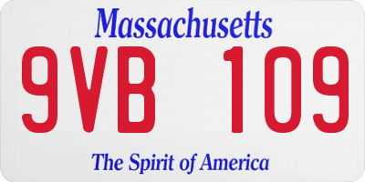 MA license plate 9VB109