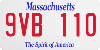 MA license plate 9VB110