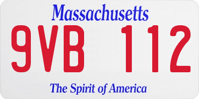 MA license plate 9VB112