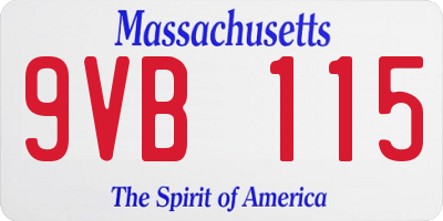 MA license plate 9VB115