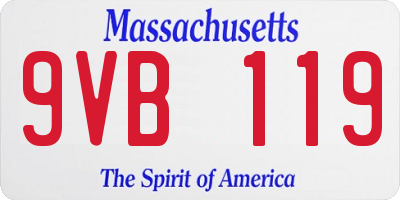 MA license plate 9VB119