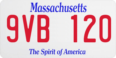 MA license plate 9VB120