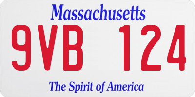 MA license plate 9VB124