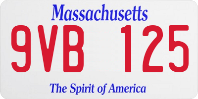 MA license plate 9VB125